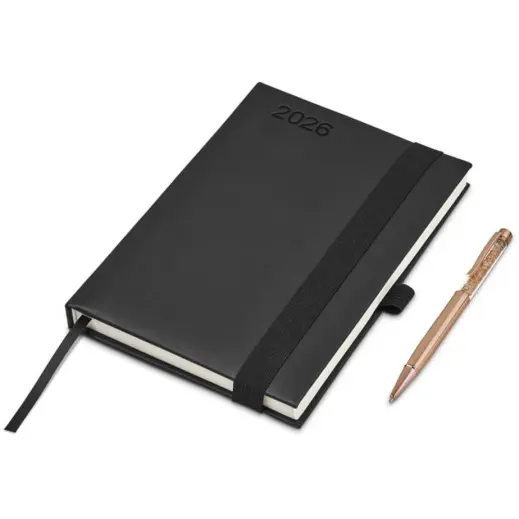 Altitude Advantage A5 2026 Diary & Hailey Pen Set Black